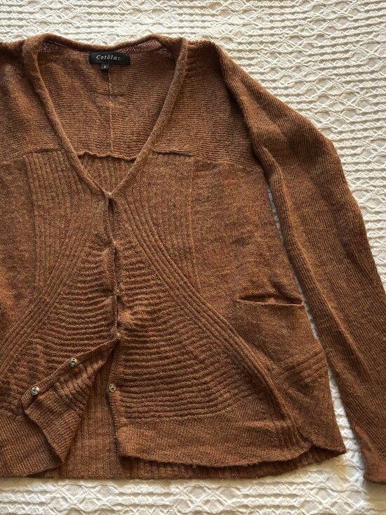 Cotelac, Size 1, 90% Alpaca 10% Polyamide button-front Cardigan - Picture 2 of 3